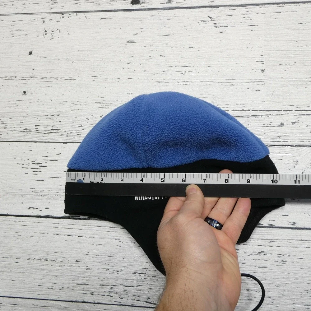 The North Face Hat Trapper Fitted Mens M Blue Black Gore Windstopper Fleece